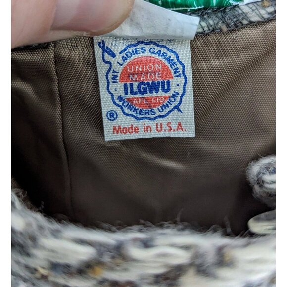 VTG Prestige of Boston Herringbone Wool Tweed Pencil Skirt Union Label Size 10 - Picture 7 of 7